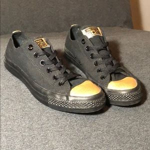 Converse- black with gold glitter toe